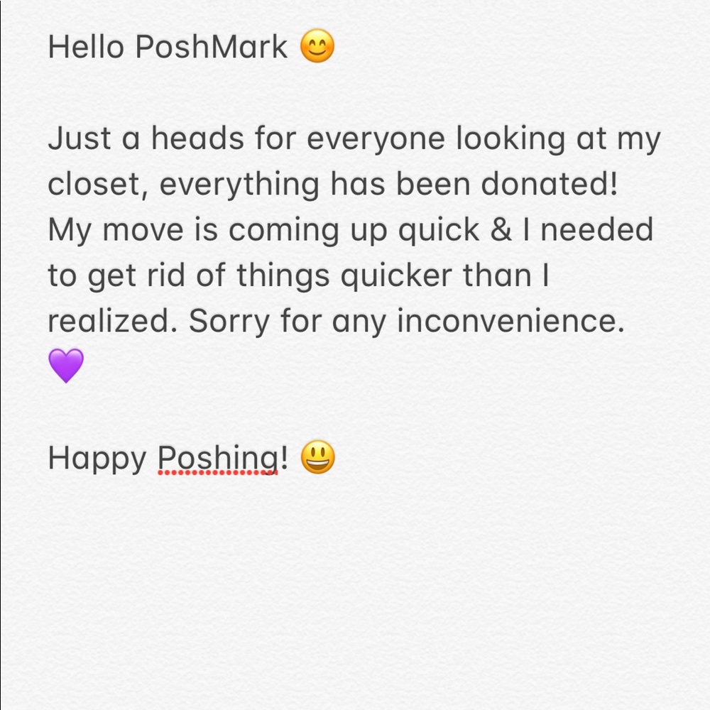 Closet Announcement